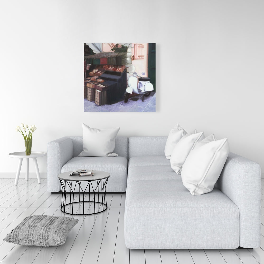 Kiosk in Italy Canvas - Leaves Architecture Bedroom Decor
