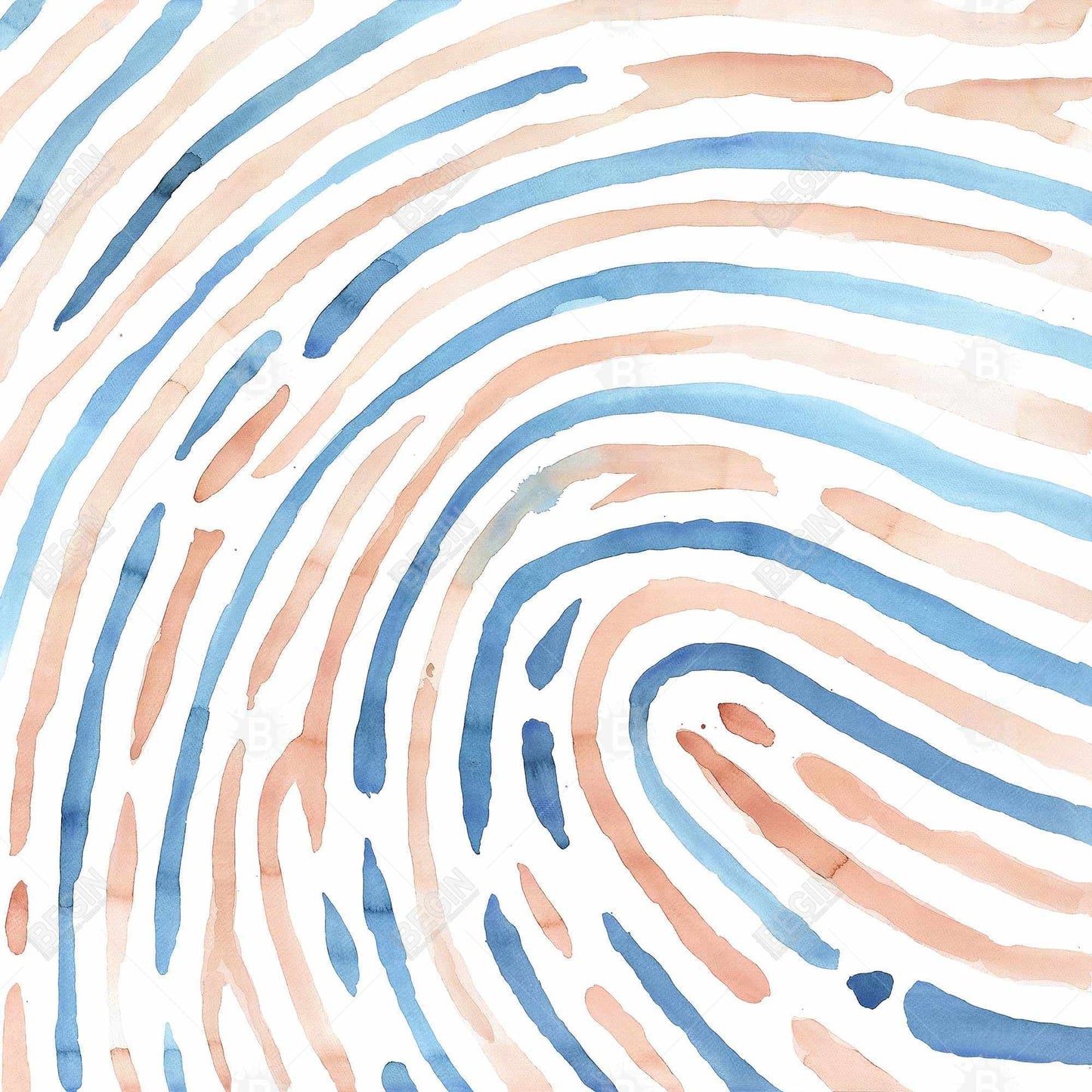 Blue Bedroom Canvas Art - Footprint Illustration Home Decor