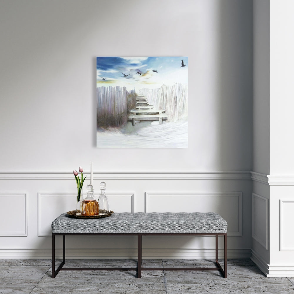Break at the Beach Canvas - Blue Marine Bedroom Decor