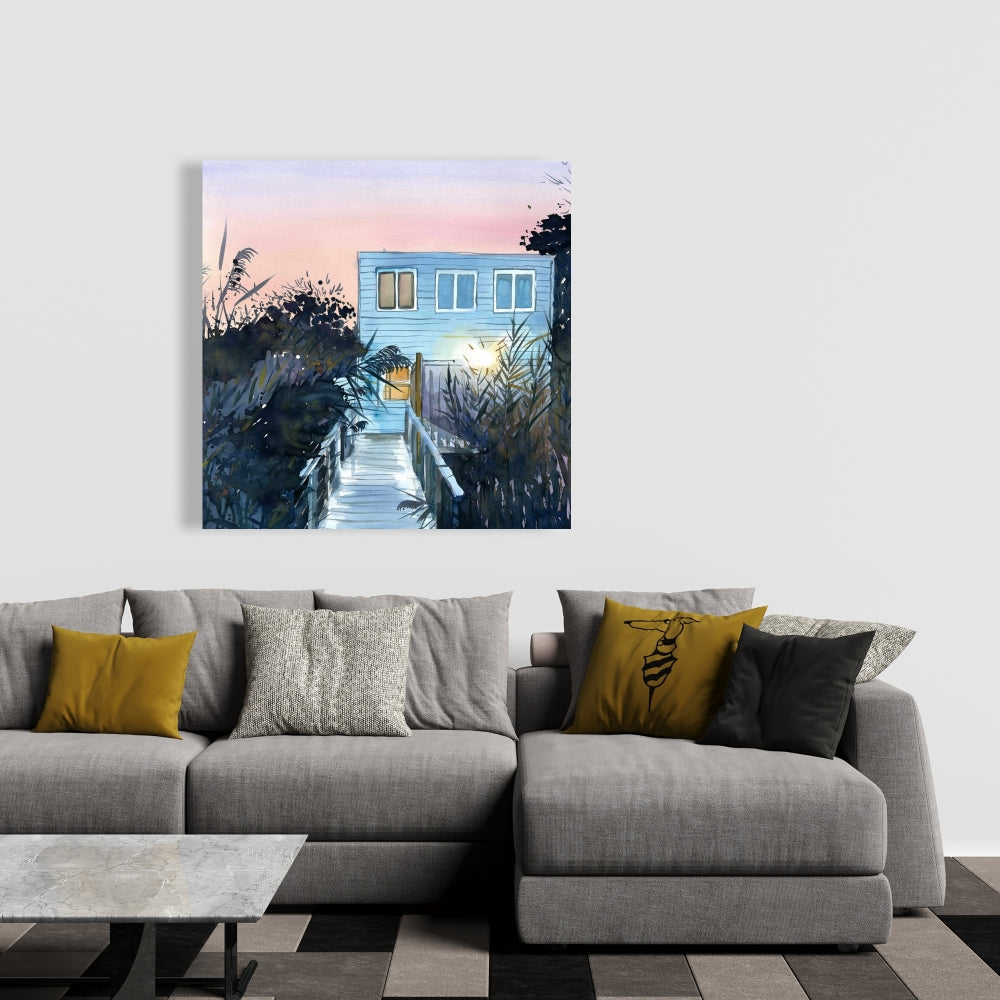 Beach House Botanical Canvas | American Bedroom Wall Art