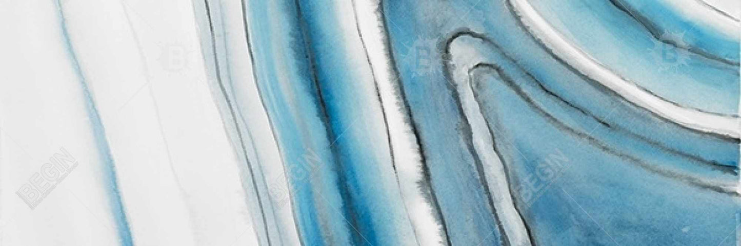 Toile encadrée ronde bleue Géode | Décoration d'intérieur moderne