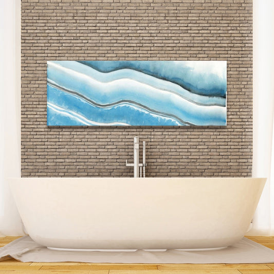 Textured Geode Canvas - Minerals Abstract Blue Home Decor