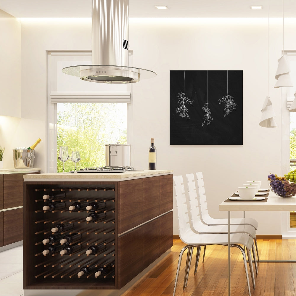 Mistletoe Bathroom White Canvas | Monochrome Wall Art Decor