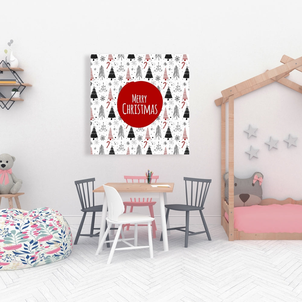 Merry Christmas Motivational Canvas | Bedroom Decor Art