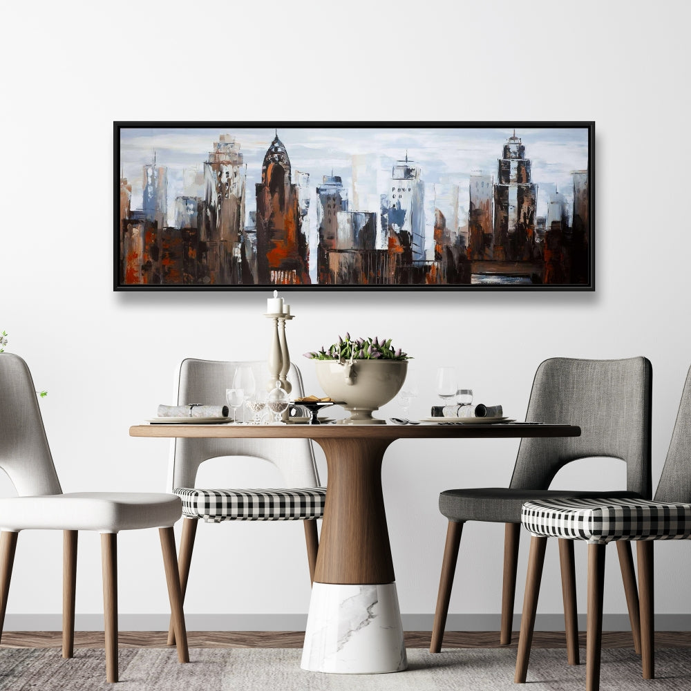 Gray Day in the City Framed Canvas - Modern Bedroom Decor
