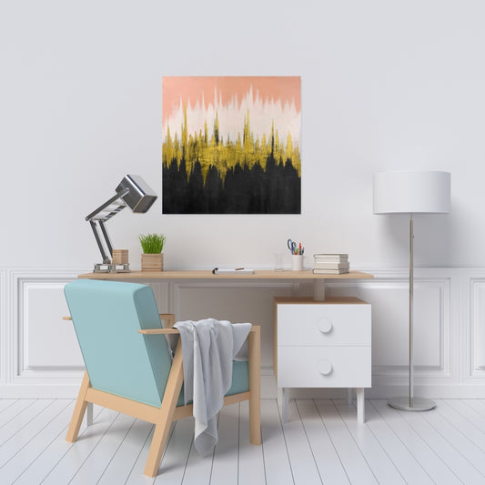 Toile abstraite en zigzag – Décoration de chambre moderne | Art de la maison