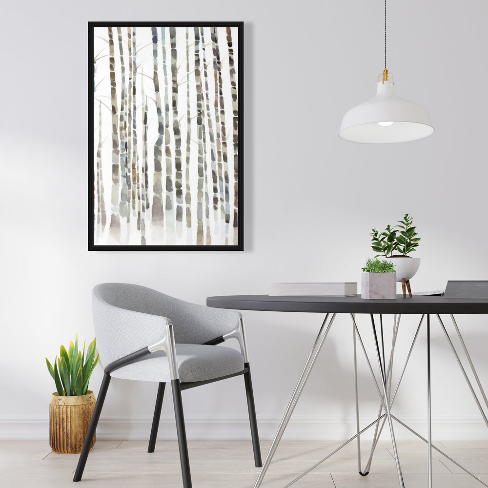 Birch Trees Forest | Minimalist Framed Canvas Home Decor