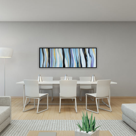 Toile encadrée abstraite bleue à motifs de formes - Décoration d'intérieur Blue Mood