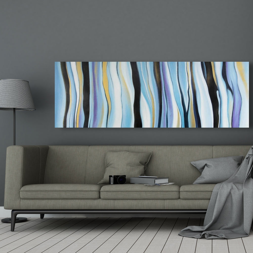 Blue Mood Shapes Abstract Canvas | Home Decor Wall Art