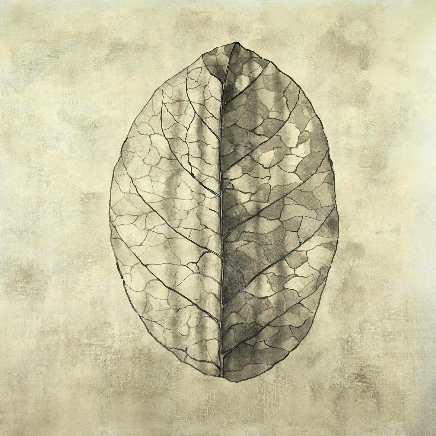 Translucent Minimalist Leaves Canvas | Botanical Home Decor