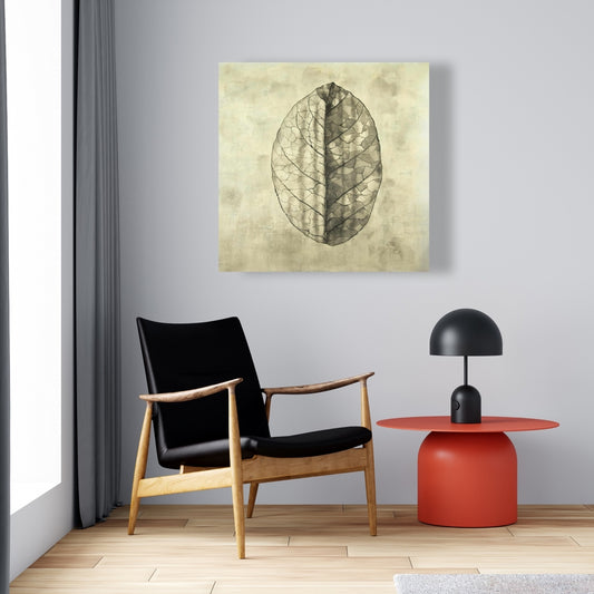 Translucent Minimalist Leaves Canvas | Botanical Home Decor