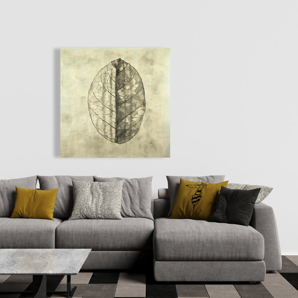 Translucent Minimalist Leaves Canvas | Botanical Home Decor