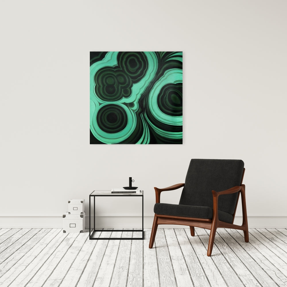Retro Bedroom Shapes Canvas | Malachite Stone Home Decor