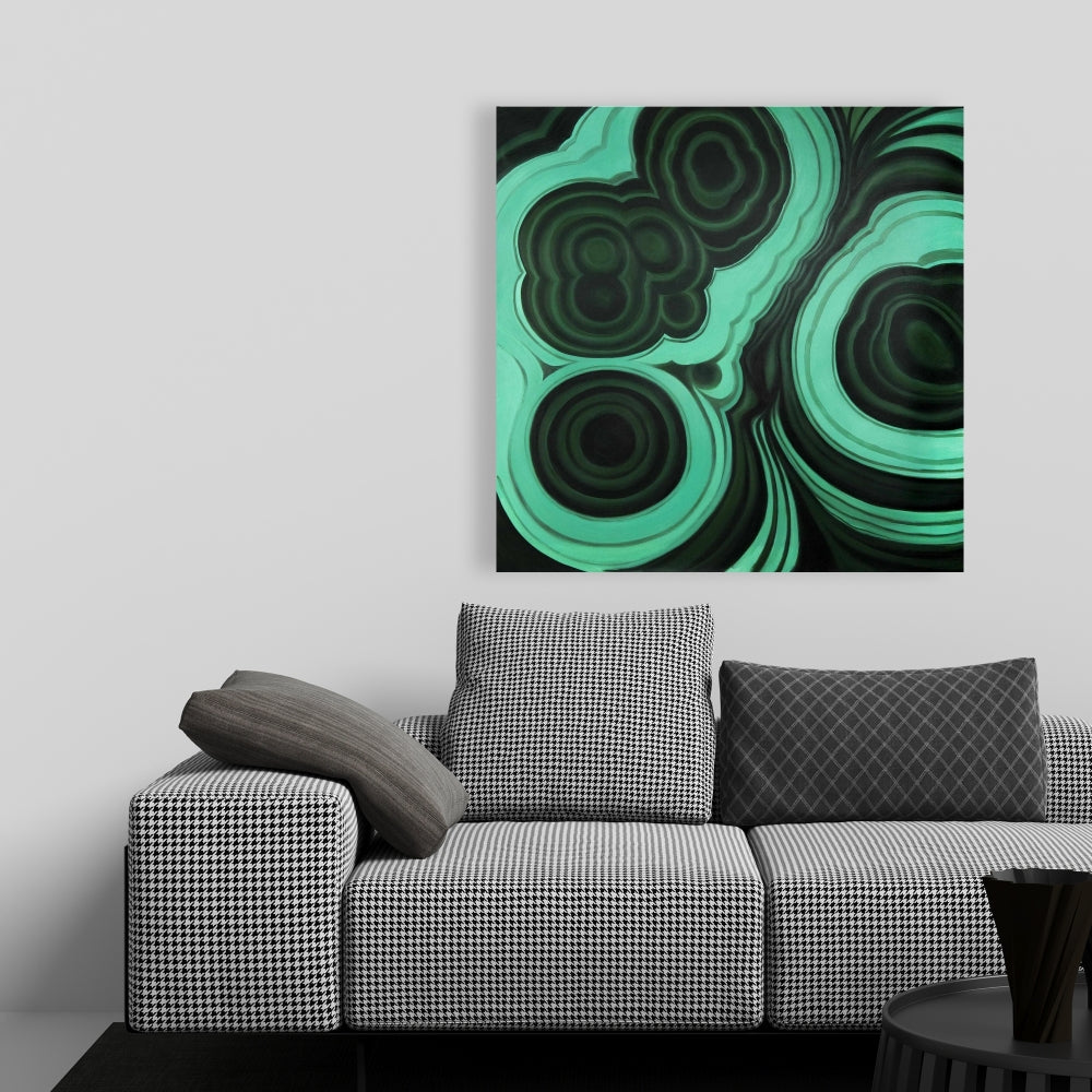 Retro Bedroom Shapes Canvas | Malachite Stone Home Decor