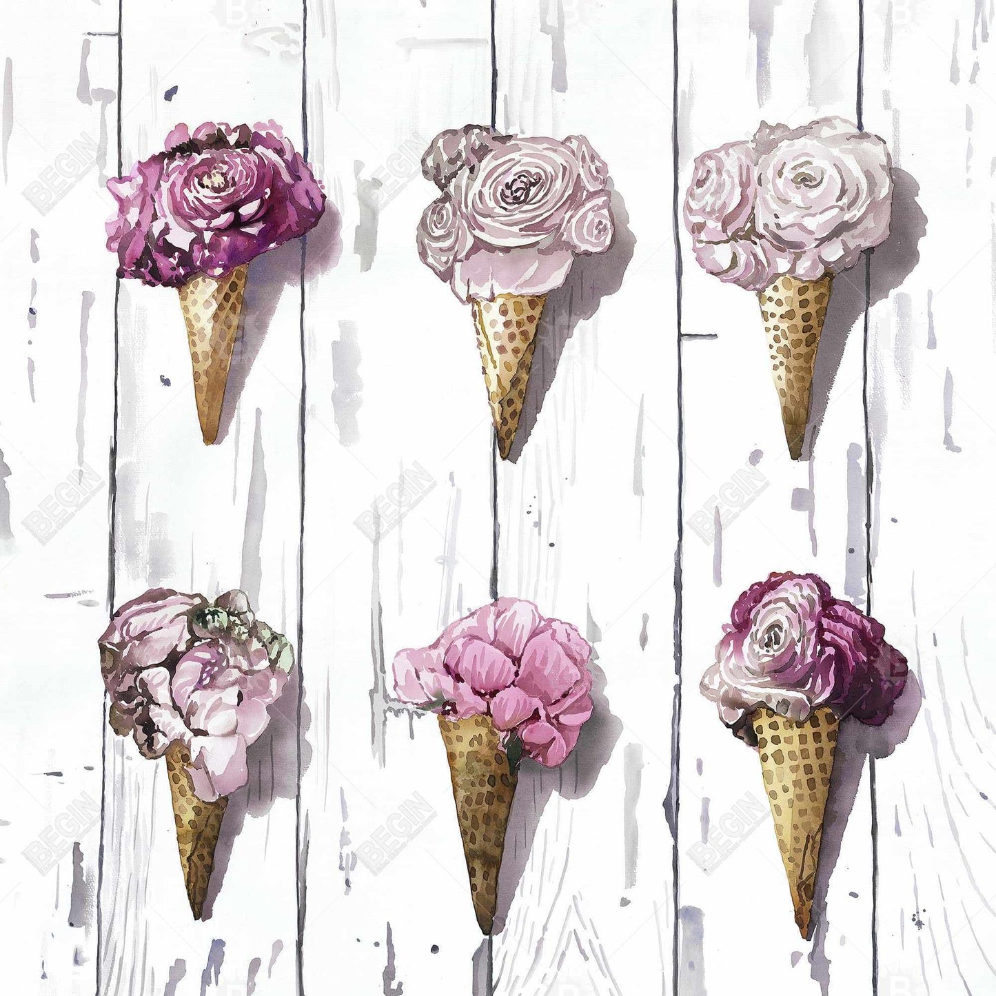 Peony Cones Pink Canvas - Flowers Bedroom Wall Art Decor