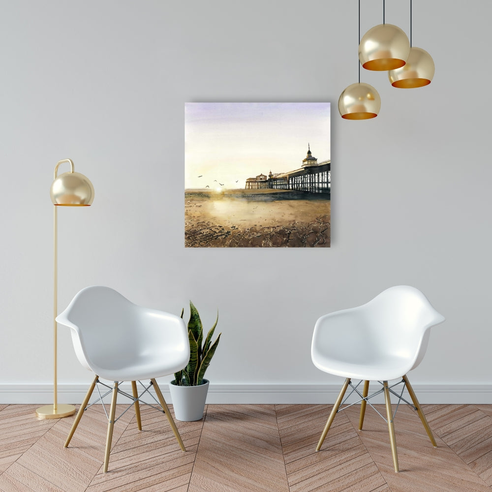 Sunset at the Beach Marine Canvas - Bathroom Home Decor