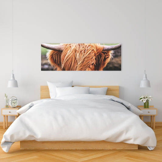 Brown Rustic Highland Cow Canvas - Home Decor Wall Art