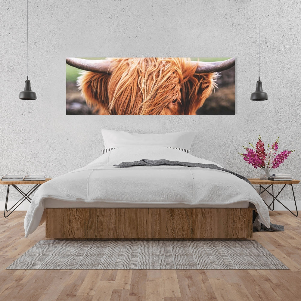 Brown Rustic Highland Cow Canvas - Home Decor Wall Art