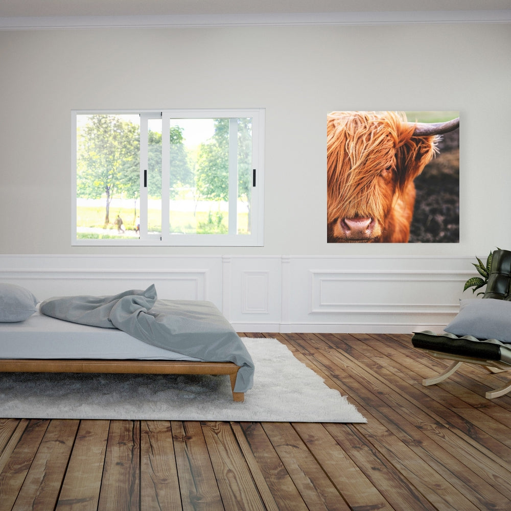 Brown Rustic Highland Cow Canvas - Home Decor Wall Art