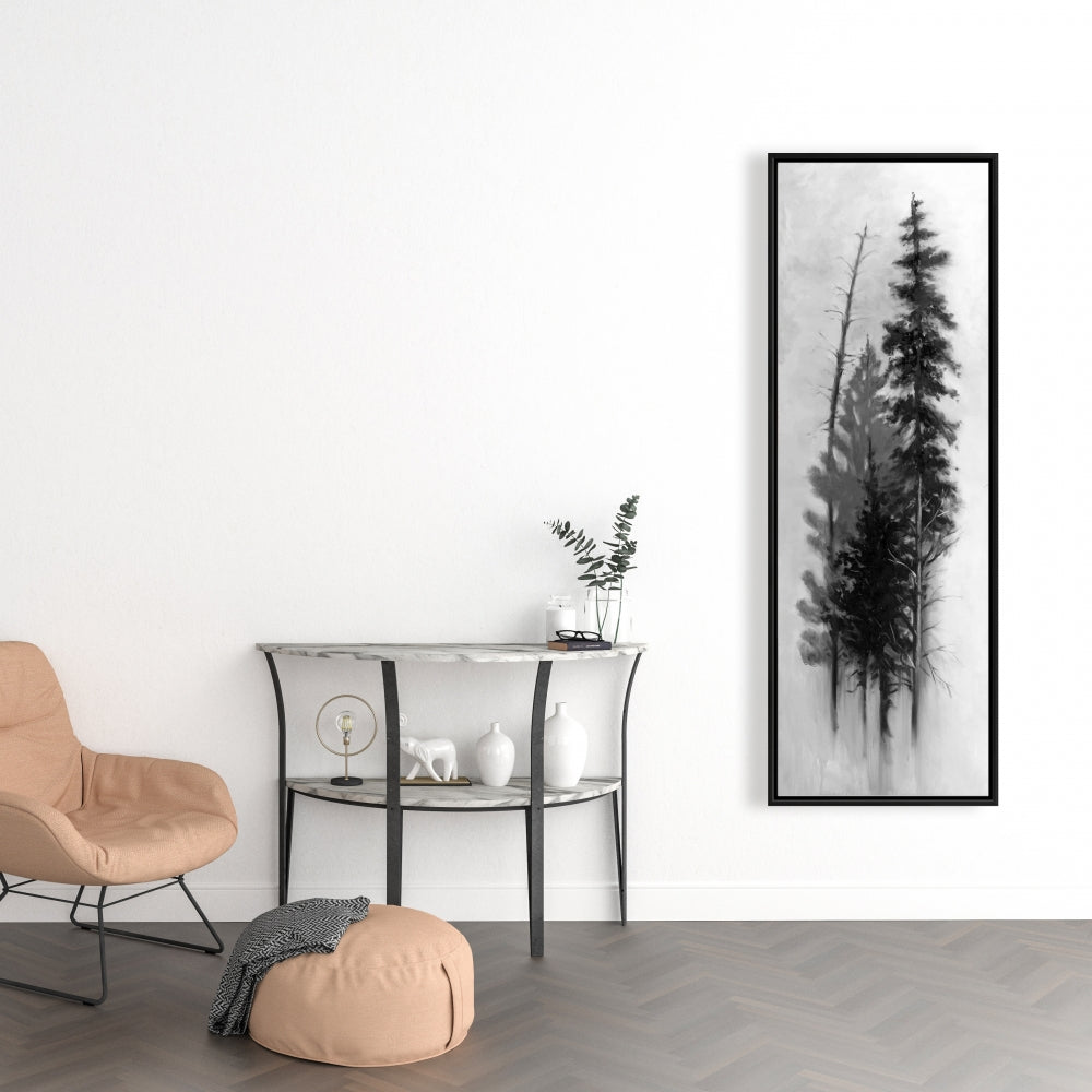 Silhouette of Trees Canvas | White Trees Framed Wall Art Decor