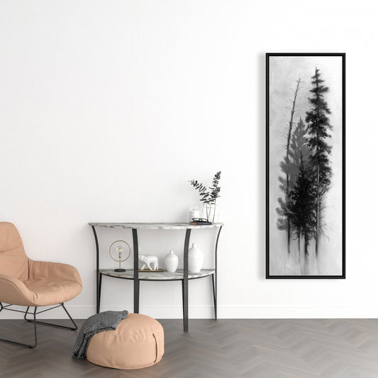 Toile « Silhouette d'arbres » | Décoration murale encadrée d'arbres blancs