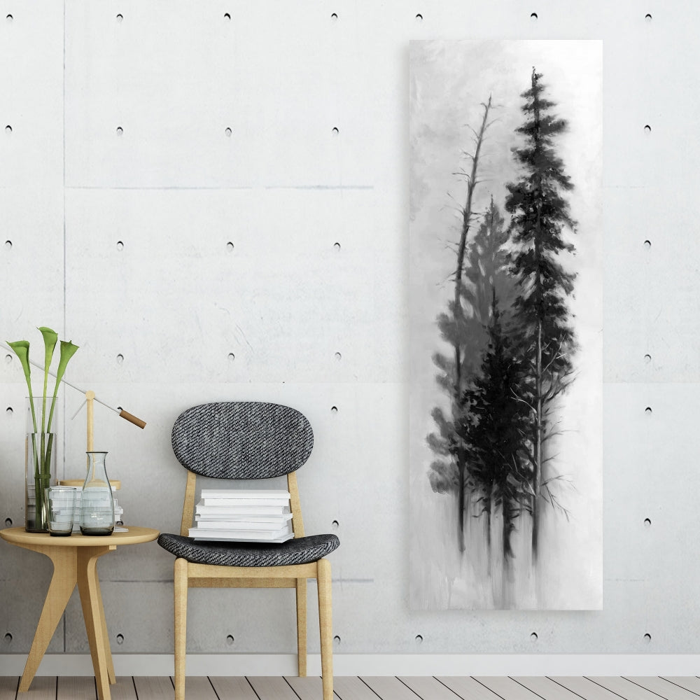 Silhouette of Trees - White Canvas Art | Home Decor Wall Art