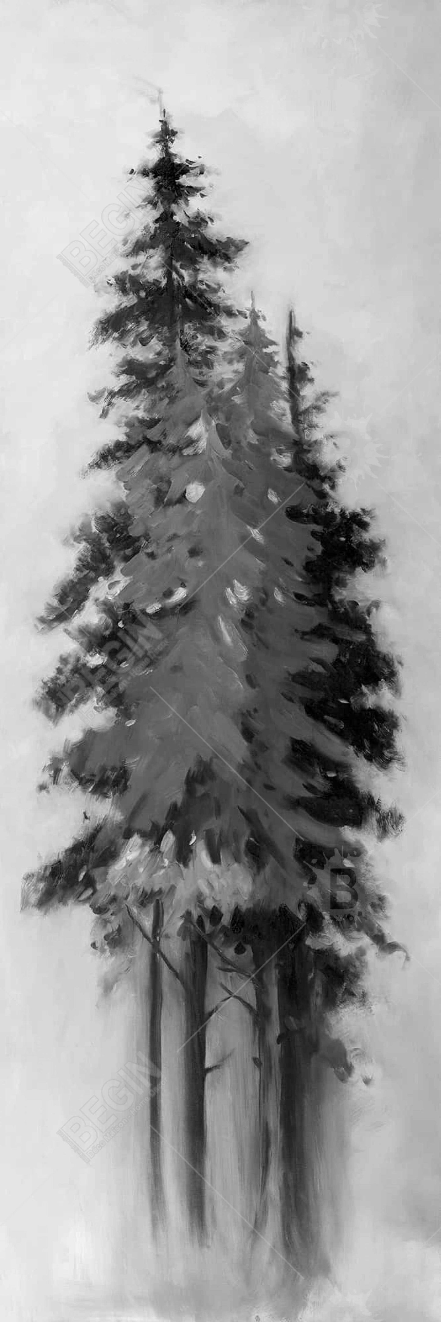 Silhouette of Trees Framed Canvas | Bedroom Home Decor Art