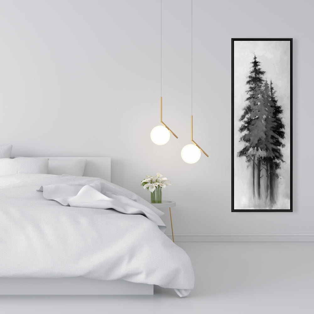 Silhouette of Trees Framed Canvas | Bedroom Home Decor Art