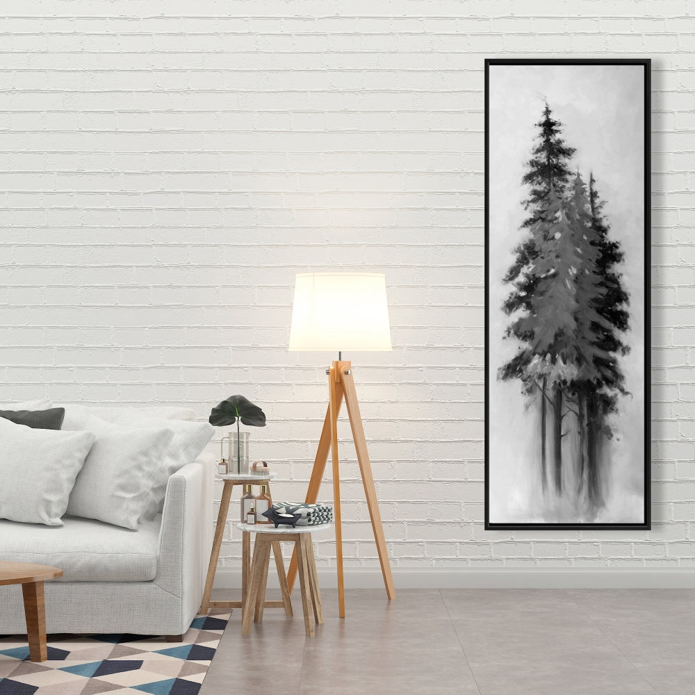 Silhouette of Trees Framed Canvas | Bedroom Home Decor Art