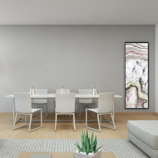 Toile minimaliste violette à motif d'agate | Décoration murale