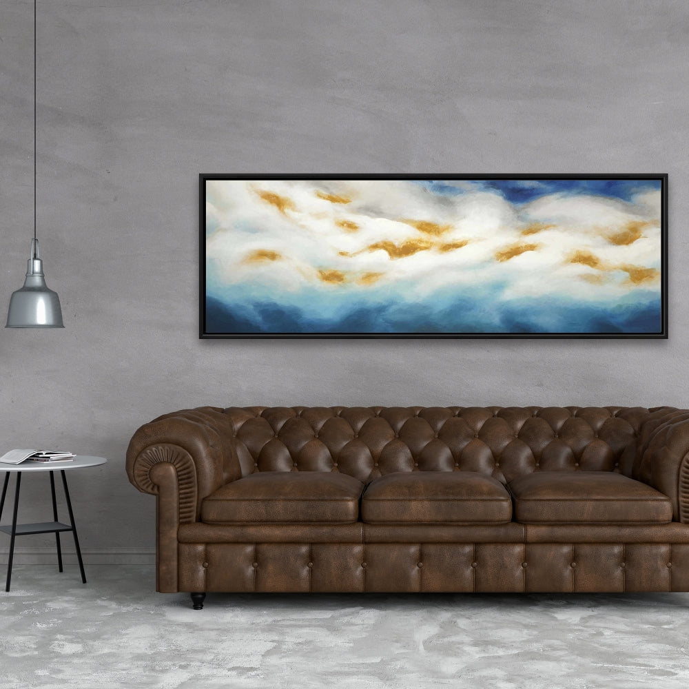 Abstract Landscape Canvas | Blue Patterned Wall Art Decor