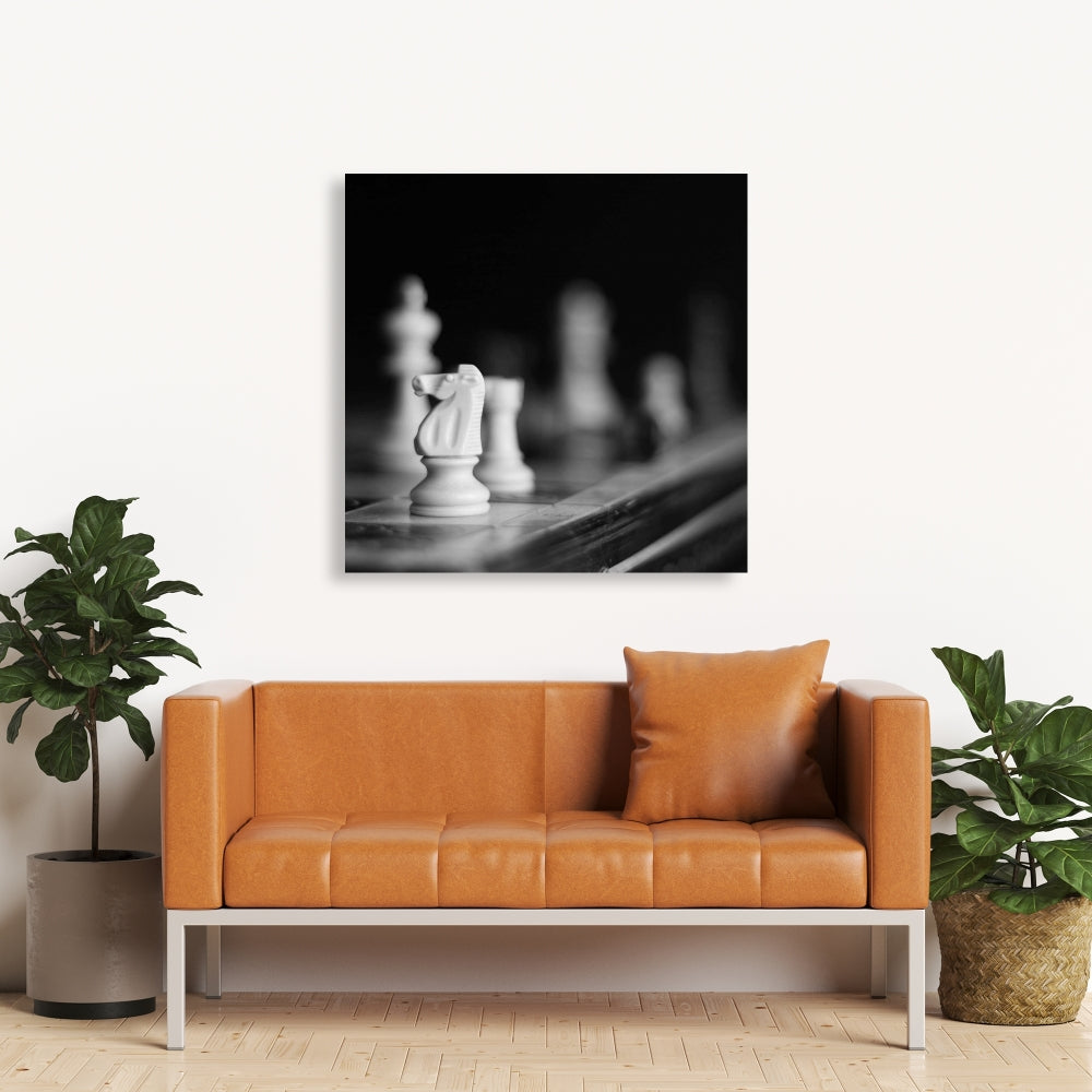 Monochrome Chess Games Canvas | Minimalist Bedroom Decor