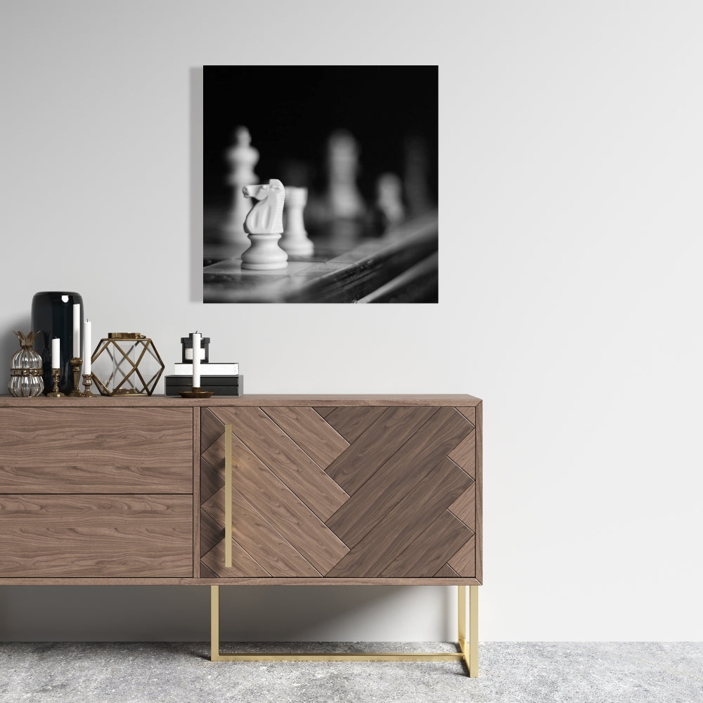 Monochrome Chess Games Canvas | Minimalist Bedroom Decor