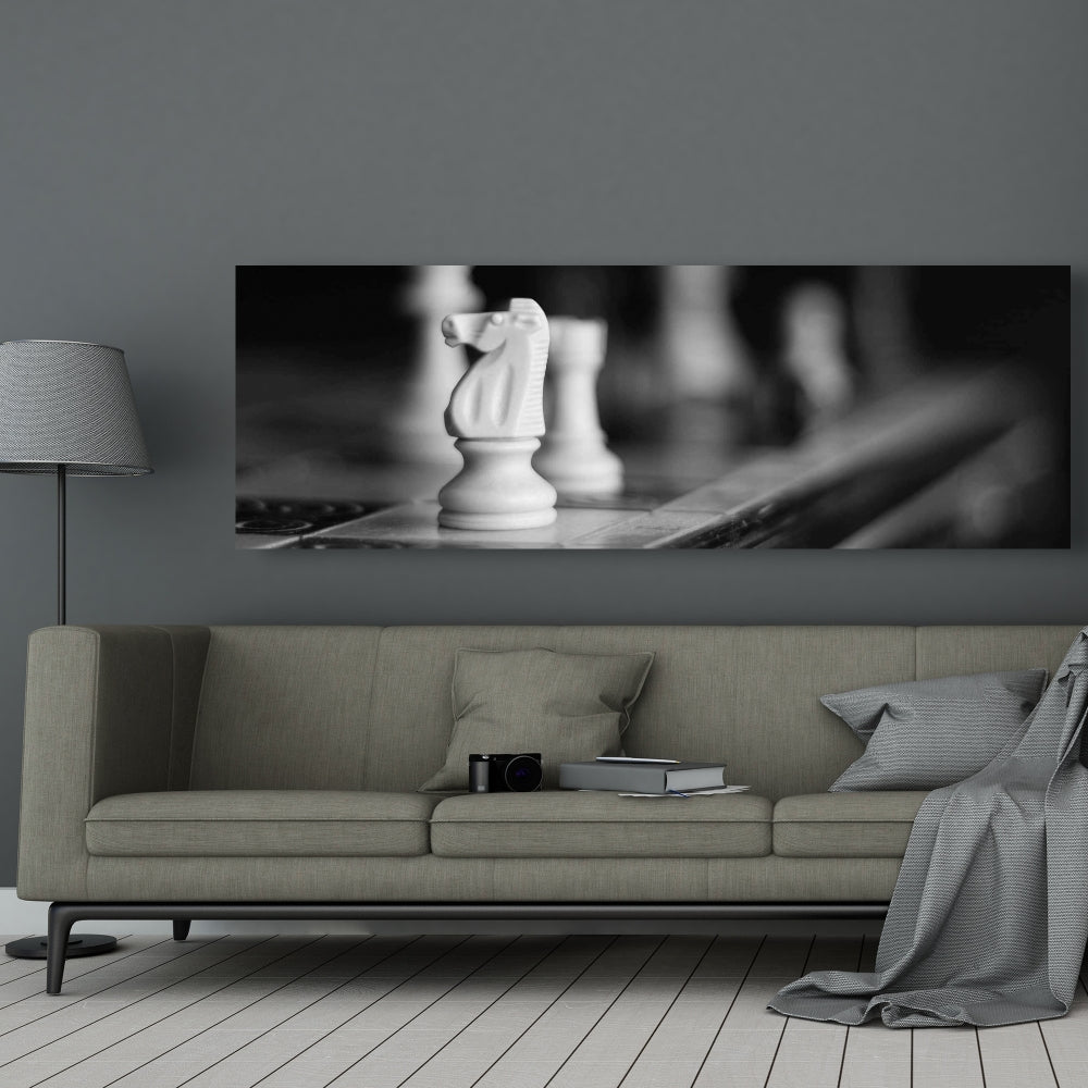 Monochrome Chess Games Canvas | Minimalist Bedroom Decor