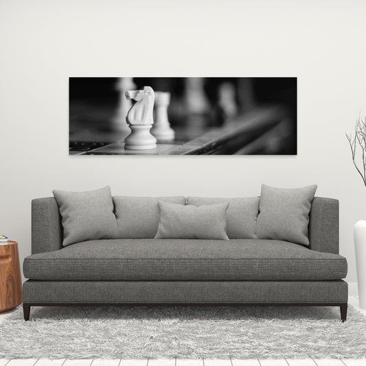 Monochrome Chess Games Canvas | Minimalist Bedroom Decor