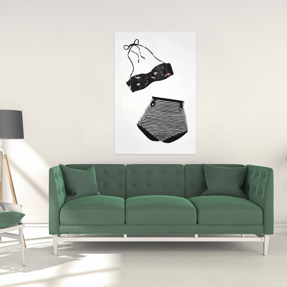 Vintage Women's Swimsuit Canvas - Bedroom Home Decor Art