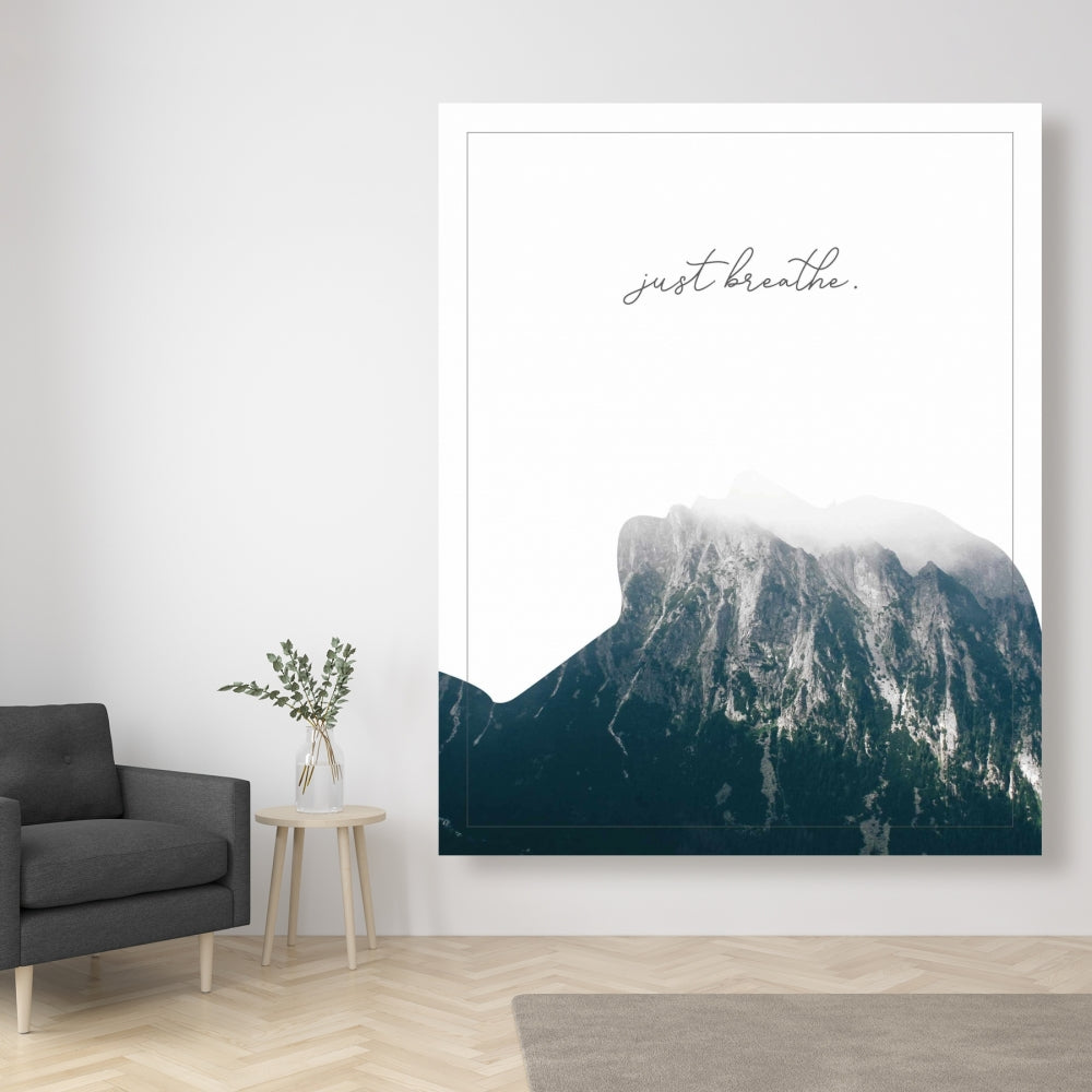 Just Breathe Blue Bedroom Canvas | Figurative Home Decor
