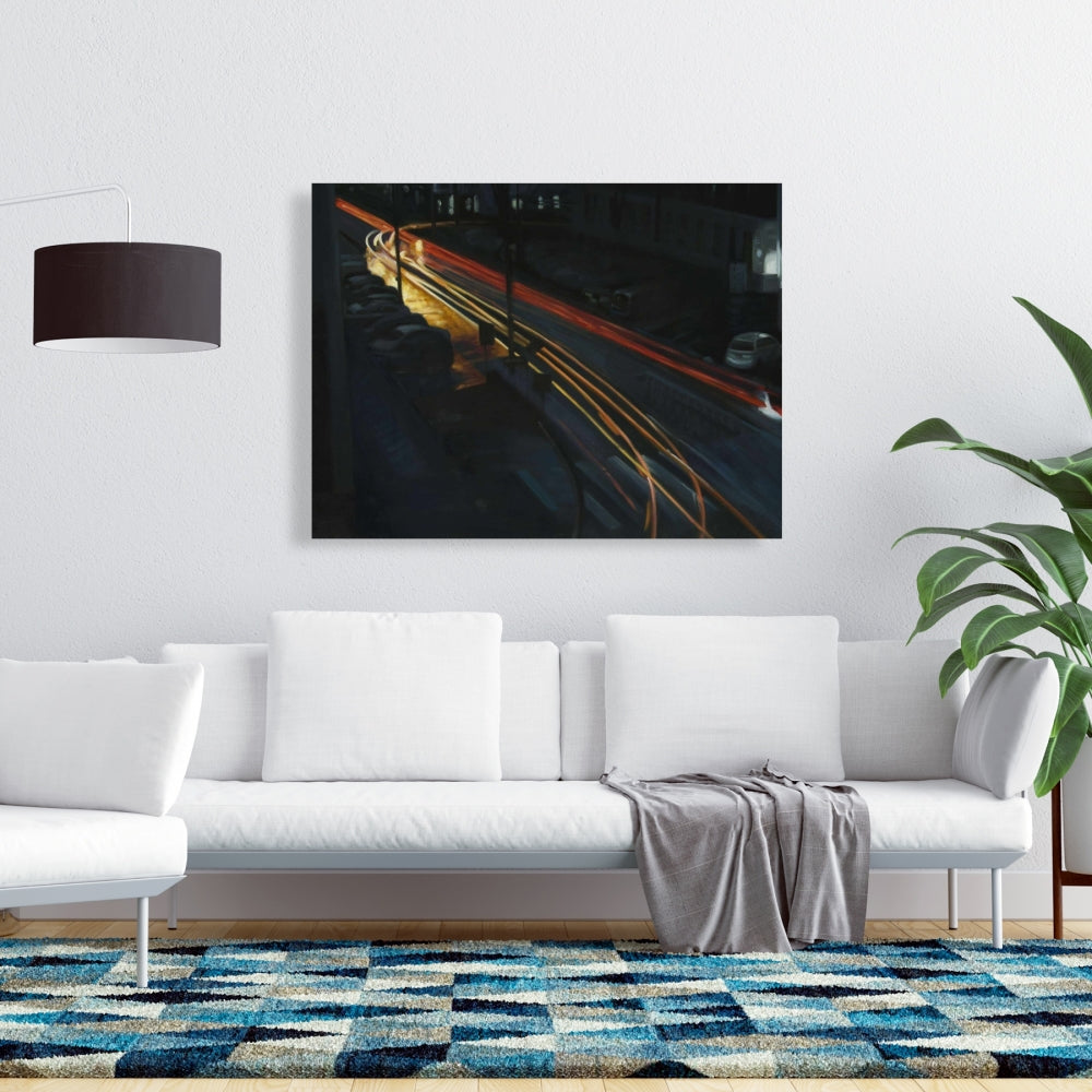 Toile de chambre jaune américaine - Décoration d'intérieur du centre-ville