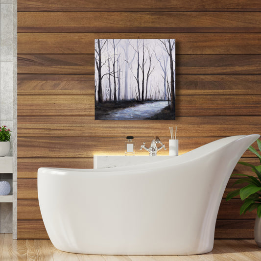 Desert Forest Bedroom Trees Gray Canvas | Home Decor Art