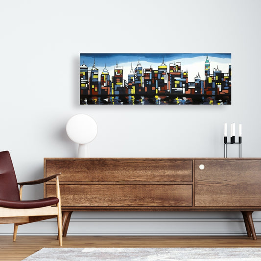 Colorful Skyline Modern Canvas | Bedroom Decor Wall Art