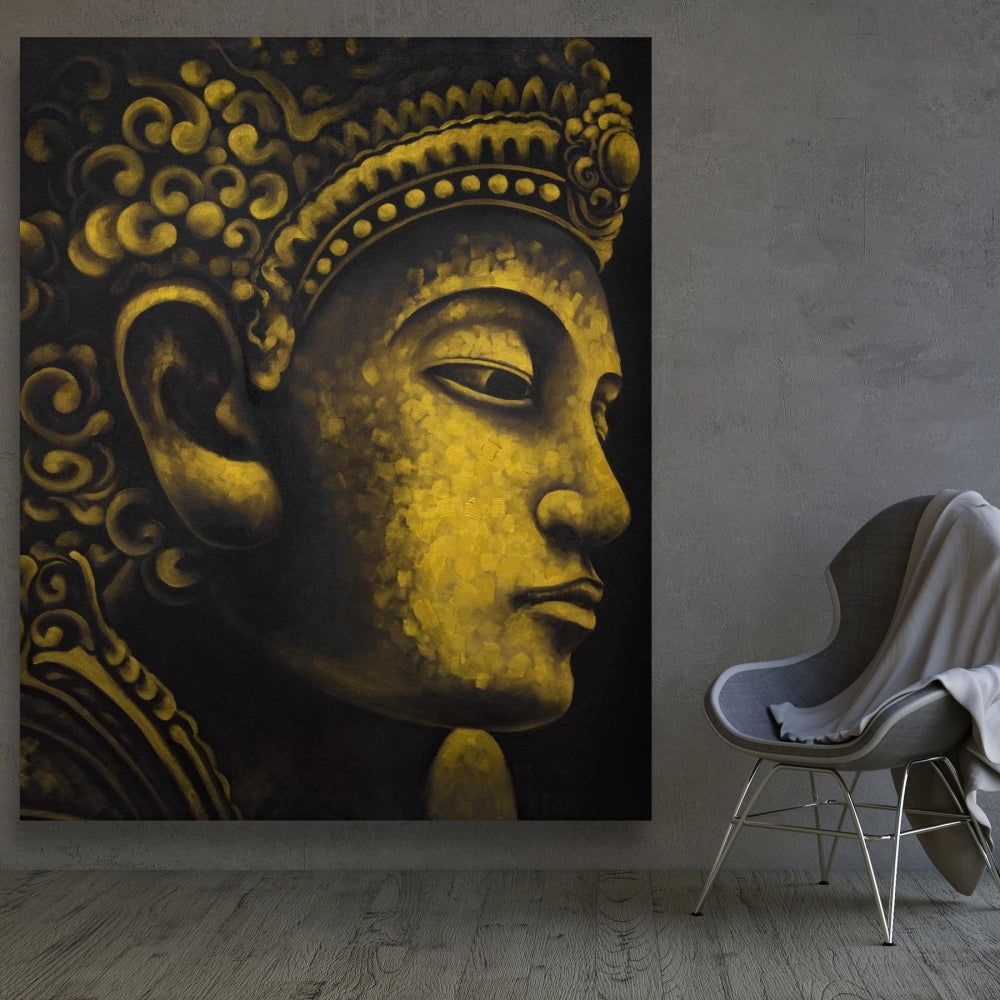 Toile Bouddha d'Indonésie | Décoration intérieure spirituelle | Décoration de chambre