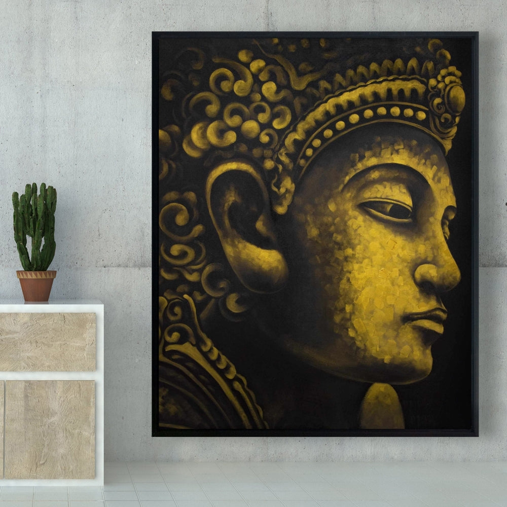 Toile encadrée Bouddha d'Indonésie | Décoration intérieure spirituelle
