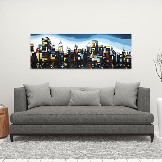 Colorful City Canvas | Modern Buildings Wall Art Home Decor