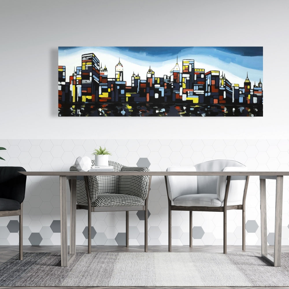 Colorful City Canvas | Modern Buildings Wall Art Home Decor