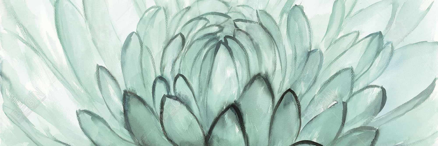 Turquoise Flowers Canvas | Floral Botanical Home Decor