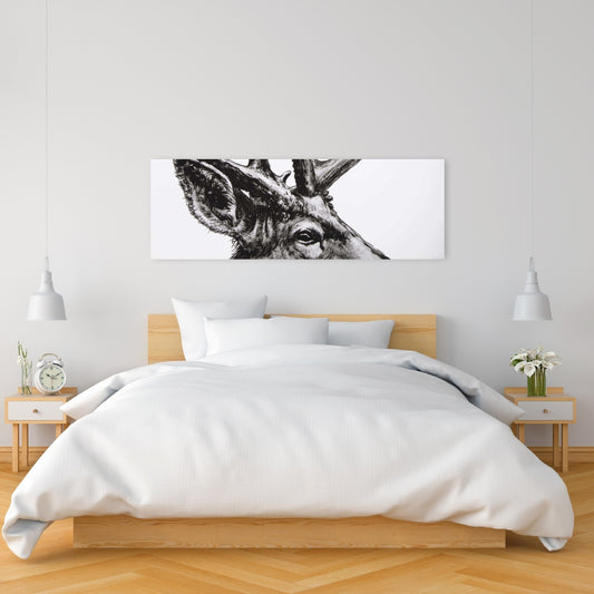 White Animals Bedroom Canvas - Roe Deer Plume Home Decor