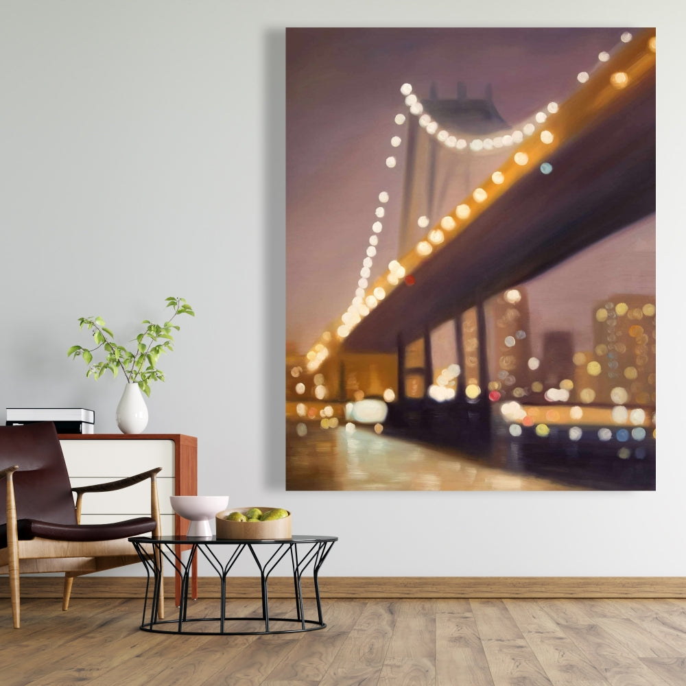 Toile New York la nuit | Décoration murale romantique