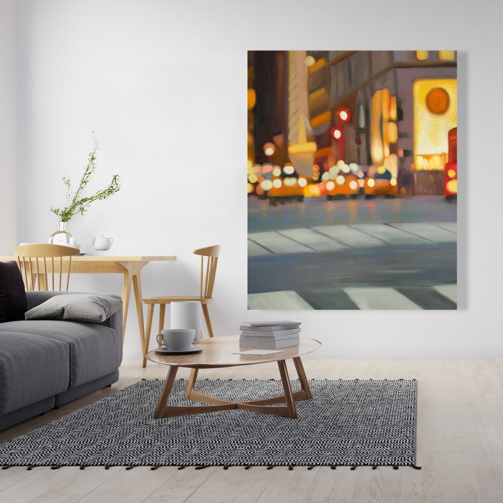 Gray Building Cities Canvas | Blurred New York Home Decor