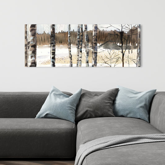 Winter Swamp Canvas | Rustic Bedroom Landscape Home Decor