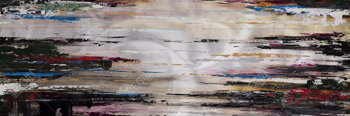 Peinture liquide abstraite - Toile encadrée bleue moderne pour décoration intérieure